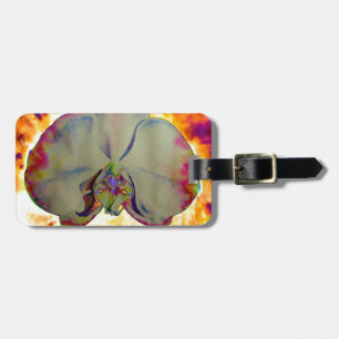 Elegantes boho abstraktes Orchideengemälde Gepäckanhänger