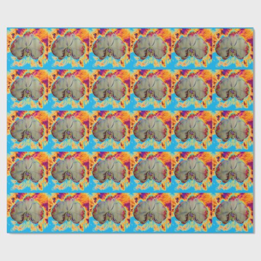 Elegantes boho abstraktes Orchideengemälde Geschenkpapier (Flach)