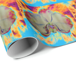 Elegantes boho abstraktes Orchideengemälde Geschenkpapier