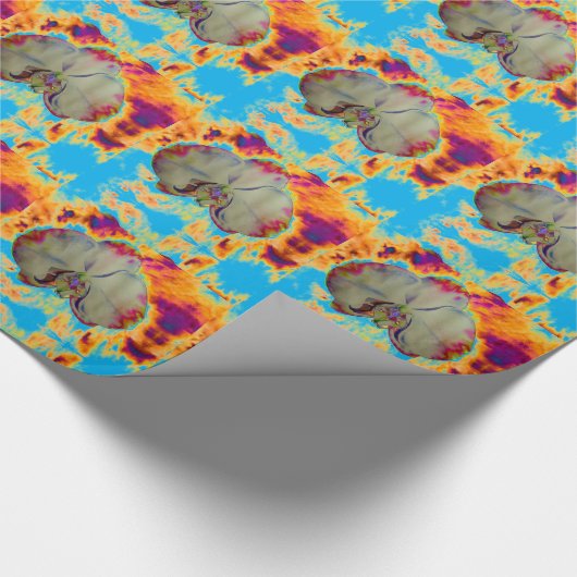 Elegantes boho abstraktes Orchideengemälde Geschenkpapier (Ecke)