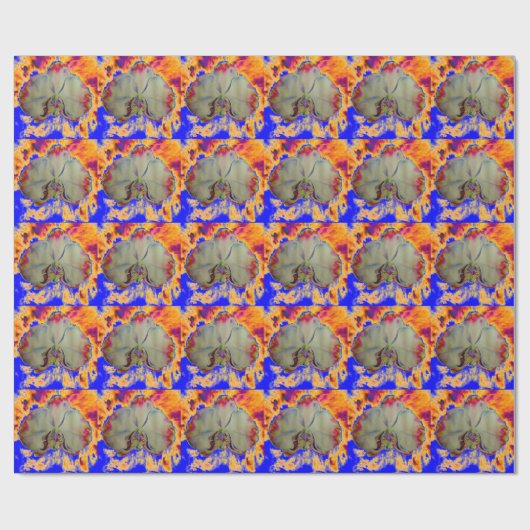 Elegantes boho abstraktes Orchideengemälde Geschenkpapier (Flach)