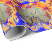 Elegantes boho abstraktes Orchideengemälde Geschenkpapier (Rolleneckpunkt)