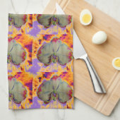 Elegantes boho abstraktes Orchideengemälde Geschirrtuch (Viertel Falte)