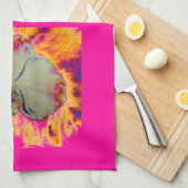 Elegantes boho abstraktes Orchideengemälde Geschirrtuch (Viertel Falte)