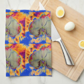 Elegantes boho abstraktes Orchideengemälde Geschirrtuch (Viertel Falte)