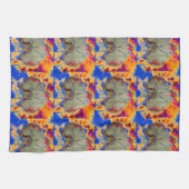 Elegantes boho abstraktes Orchideengemälde Geschirrtuch (Horizontal)