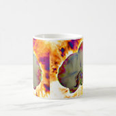 Elegantes boho abstraktes Orchideengemälde Kaffeetasse (Mittel)