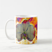 Elegantes boho abstraktes Orchideengemälde Kaffeetasse (Links)