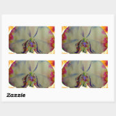 Elegantes boho abstraktes Orchideengemälde Rechteckiger Aufkleber (Blatt)