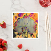 Elegantes boho abstraktes Orchideengemälde Serviette (Beispiel)
