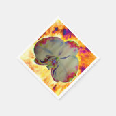 Elegantes boho abstraktes Orchideengemälde Serviette (Ecke)