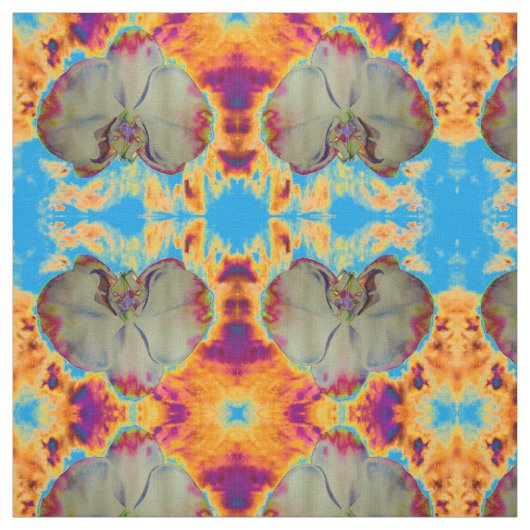 Elegantes boho abstraktes Orchideengemälde Stoff (Muster)