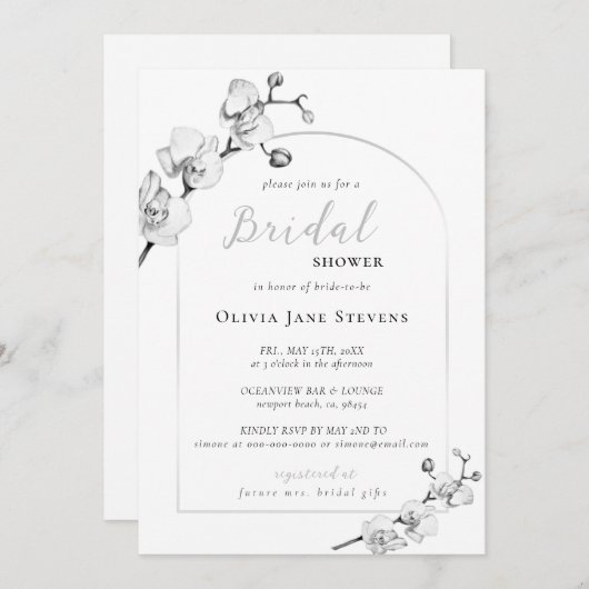 Elegantes Boho Arch Brautparty Einladung (Vorne/Hinten)