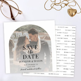 Elegantes boho arch Foto Save the Date Einladung