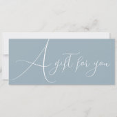 Elegantes boho-blaues Logo feminine Geschenkgutsch Einladung (Vorderseite)