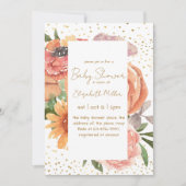 Elegantes Boho Blume Baby in Bloom Baby Shower Einladung (Vorderseite)