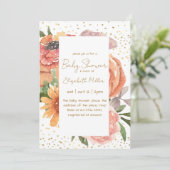 Elegantes Boho Blume Baby in Bloom Baby Shower Einladung (Stehend Vorderseite)