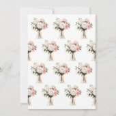 Elegantes Boho Blume Rosa Peonies Brautparty Einladung (Rückseite)