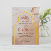 Elegantes Boho-Blumen-Iftar-Dinner Ramadan Einladung (Stehend Vorderseite)