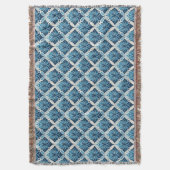 Elegantes Boho Blumenmuster in Blau Decke (Vorderseite Vertikal)