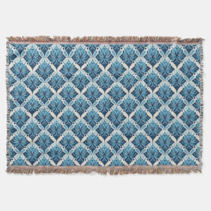 Elegantes Boho-Blumenmuster in Blau Decke
