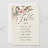 Elegantes Boho Blumenskript Hochzeitsdiagramm Einladung (Vorderseite)