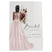 Elegantes Boho Blush Wedding Gown Brautparty Mittlere Geschenktüte (Rückseite)