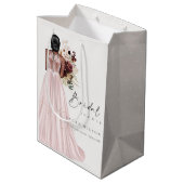 Elegantes Boho Blush Wedding Gown Brautparty Mittlere Geschenktüte (Rückseite Schrägansicht)