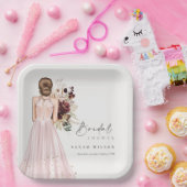 Elegantes Boho Blush Wedding Gown Brautparty Pappteller (Party)