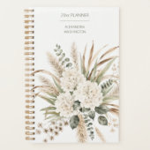 Elegantes Boho-Botanisches Monogramm Planer (Vorderseite)