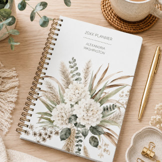 Elegantes Boho-Botanisches Monogramm Planer