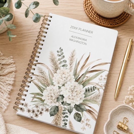 Elegantes Boho-Botanisches Monogramm Planer