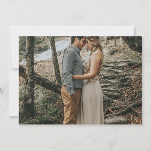 Elegantes Boho Burgundy Blush Foto Save The Date (Rückseite)