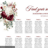Elegantes Boho Burgundy Rose Wedding Seating Poste Poster