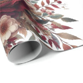 Elegantes Boho Burgundy Rustic Blue and Red Patter Geschenkpapier (Rolleneckpunkt)