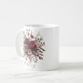Elegantes Boho Burgundy Rustic Blue and Red Patter Kaffeetasse (Vorderseite Links)