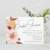 Elegantes Boho Chic Floral Brautparty Party Einladung (Stehend Vorderseite)