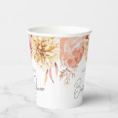 Elegantes Boho Chic Floral Brautparty Party Pappbecher (Rechts)