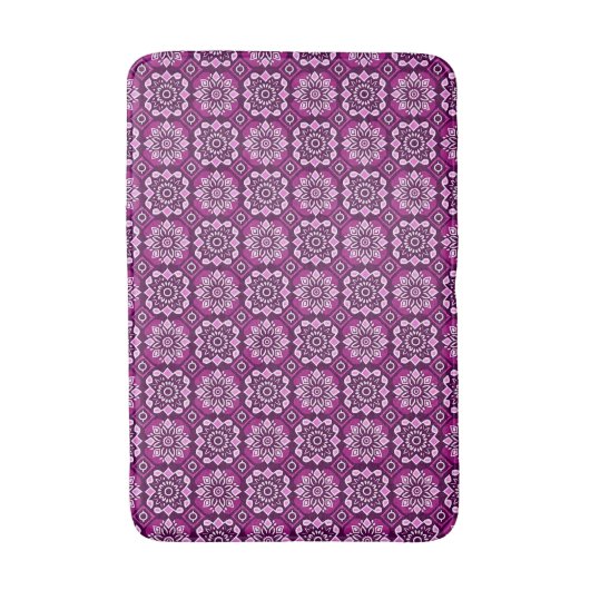 Elegantes Boho Chic Geometric Floral Pattern Badematte (Vorderseite Vertikal)