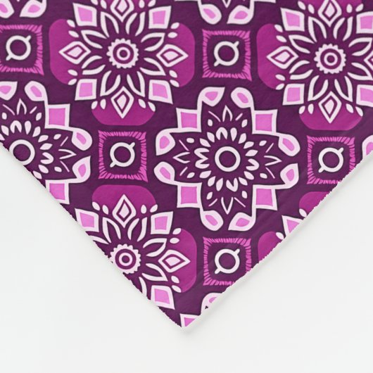 Elegantes Boho Chic Geometric Floral Pattern Fleecedecke (Ecke)