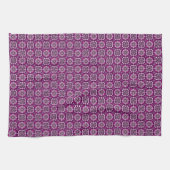 Elegantes Boho Chic Geometric Floral Pattern Geschirrtuch (Horizontal)