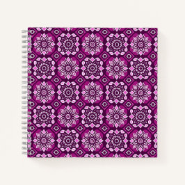Elegantes Boho Chic Geometric Floral Pattern Notizblock