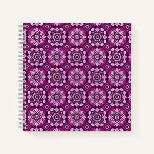 Elegantes Boho Chic Geometric Floral Pattern Notizblock