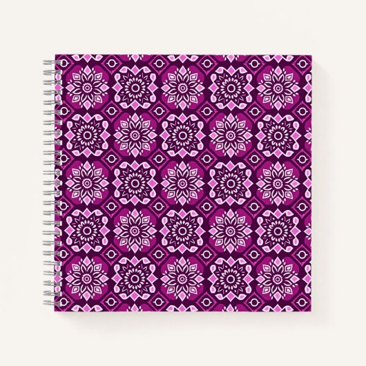 Elegantes Boho Chic Geometric Floral Pattern Notizblock (Vorderseite)