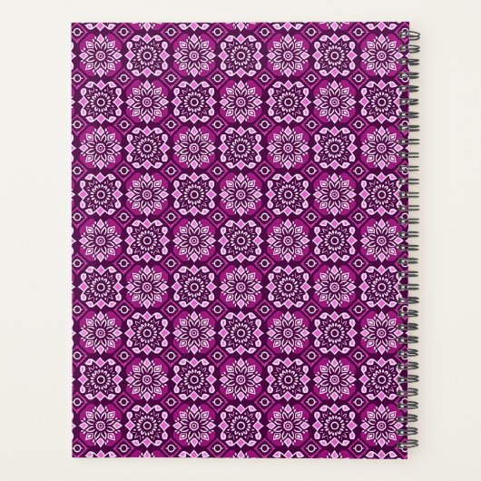 Elegantes Boho Chic Geometric Floral Pattern Planer (Rückseite)