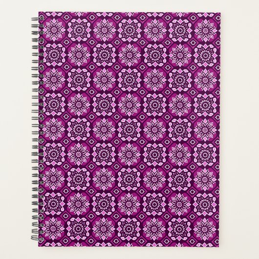 Elegantes Boho Chic Geometric Floral Pattern Planer (Vorderseite)