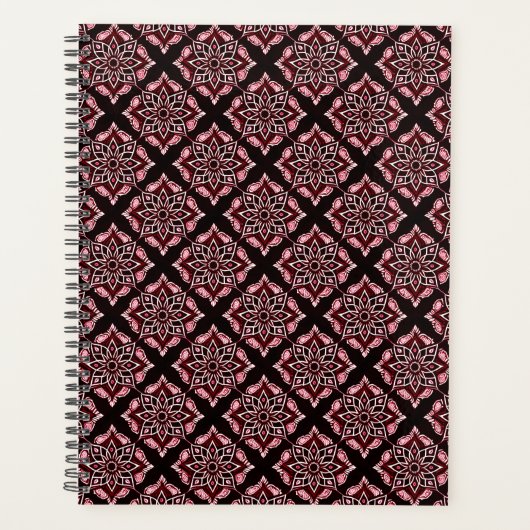 Elegantes Boho Chic Geometric Floral Pattern Planer (Vorderseite)