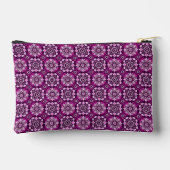 Elegantes Boho Chic Geometric Floral Pattern Zubehörtasche (Rückseite)
