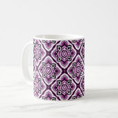 Elegantes Boho-Chic-Mandala-Blumenmuster Kaffeetasse (Vorderseite Links)