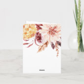 Elegantes Boho Chic Watercolor Brautparty Dankeskarte (Rückseite)